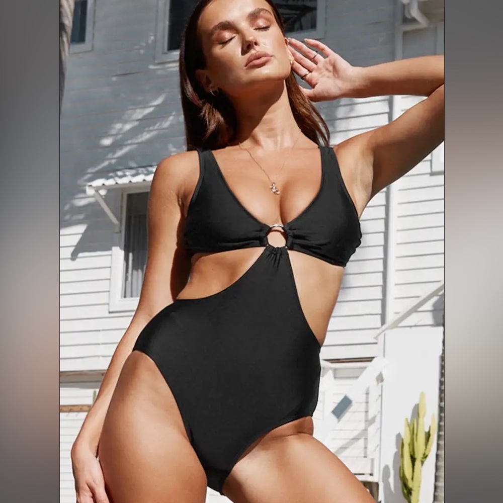Black one piece swimsuit